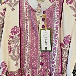 Brand new tuckernuck Sue Sartor purple green & white contrast print Dress